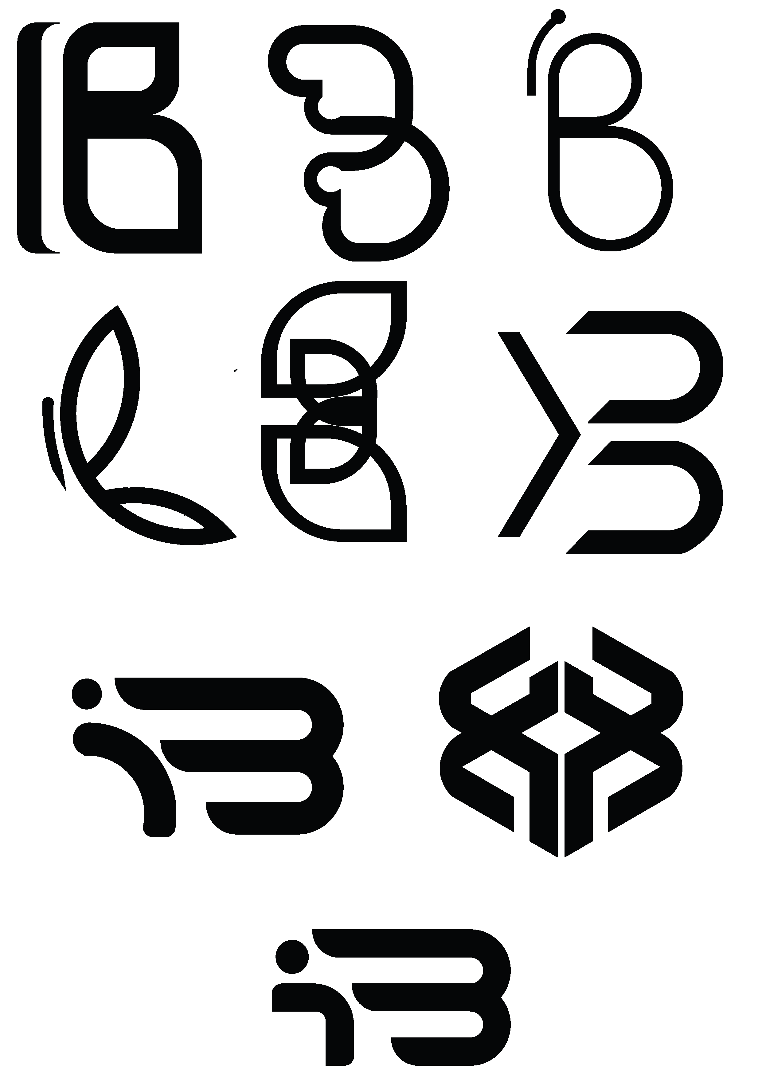 Butterfly logo variants, sheet 2